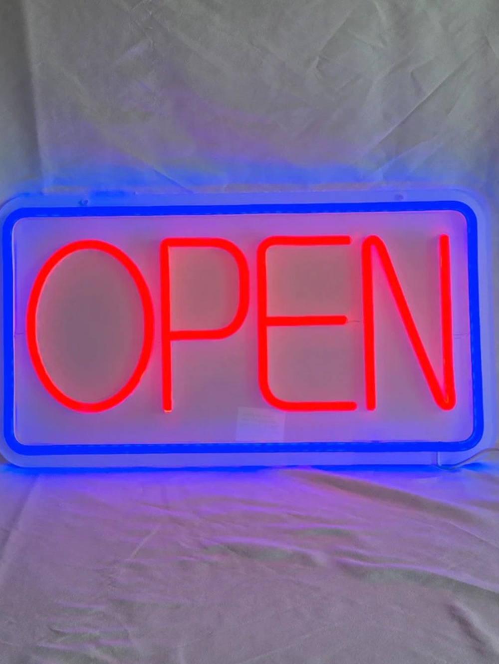 LED Neon OPEN Sign Red Blue Lighted Business Storefront - 16.25" x 9"